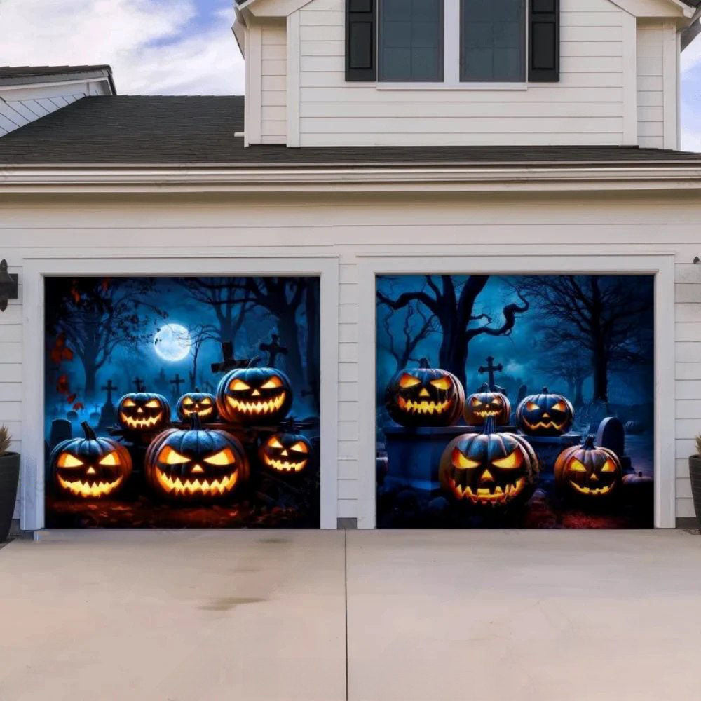 Cursed Pumpkins Halloween Garage Door Covers D455