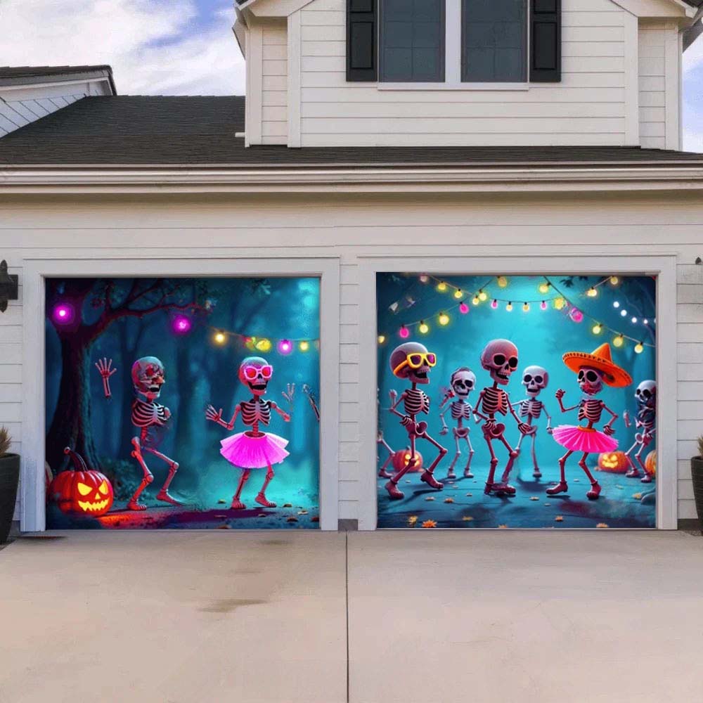 Boogie Bones Halloween Garage Door Covers D463