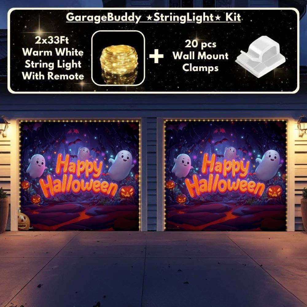 Ghost Party Halloween Garage Door Covers D465