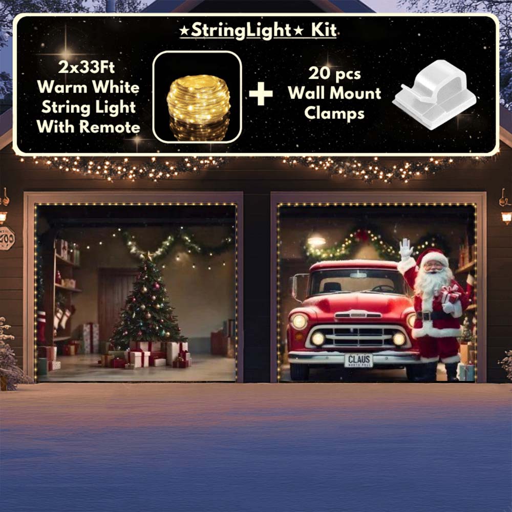 Santa's Garage - Christmas Garage Door Covers D534
