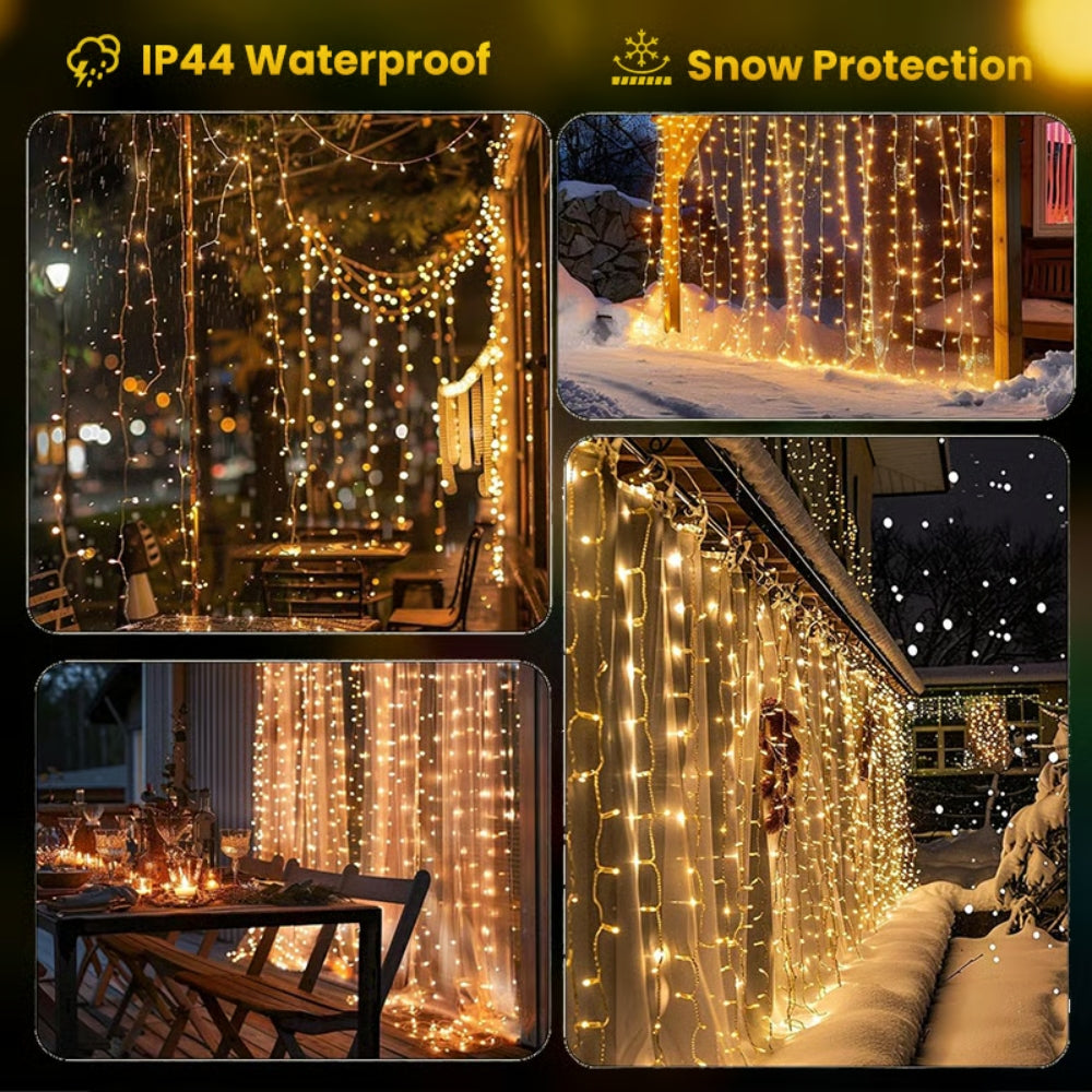 Remote-Control Led Curtain Light - 9.8*9.8 FT