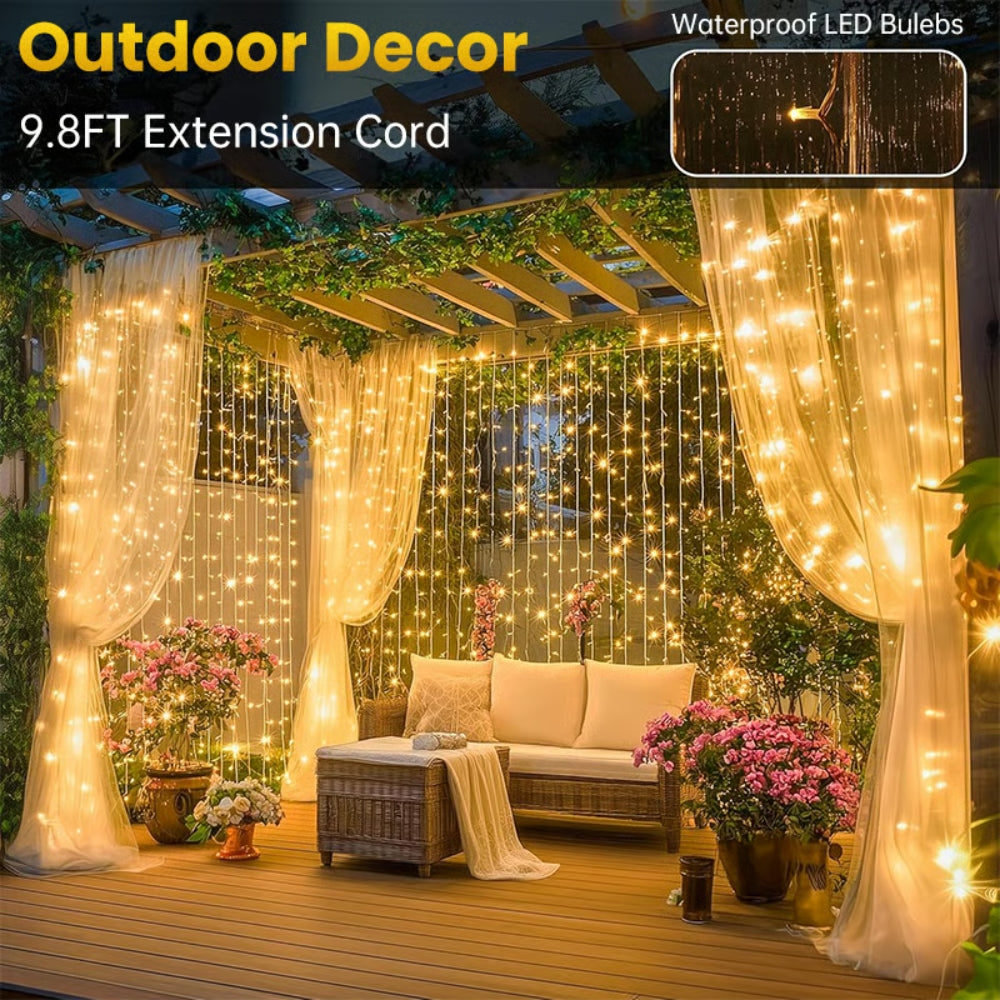 Remote-Control Led Curtain Light - 9.8*9.8 FT