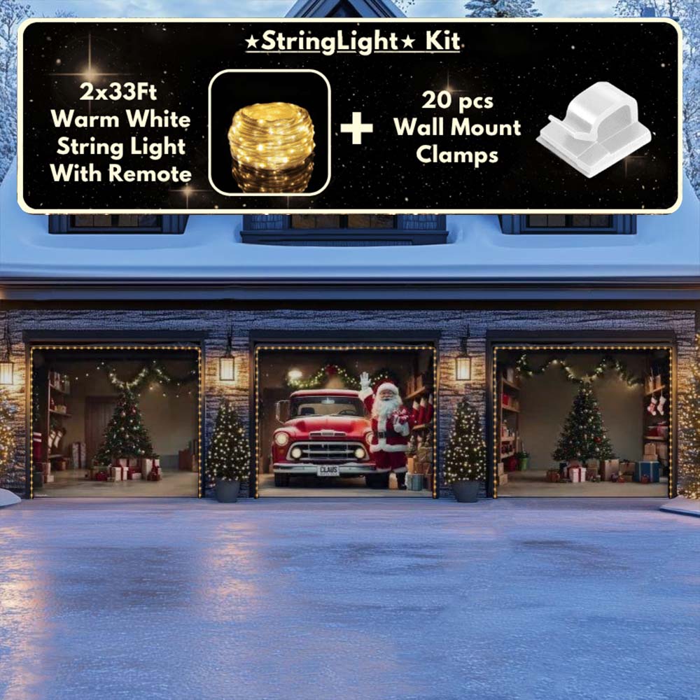 Santa's Garage - Christmas Garage Door Covers D534