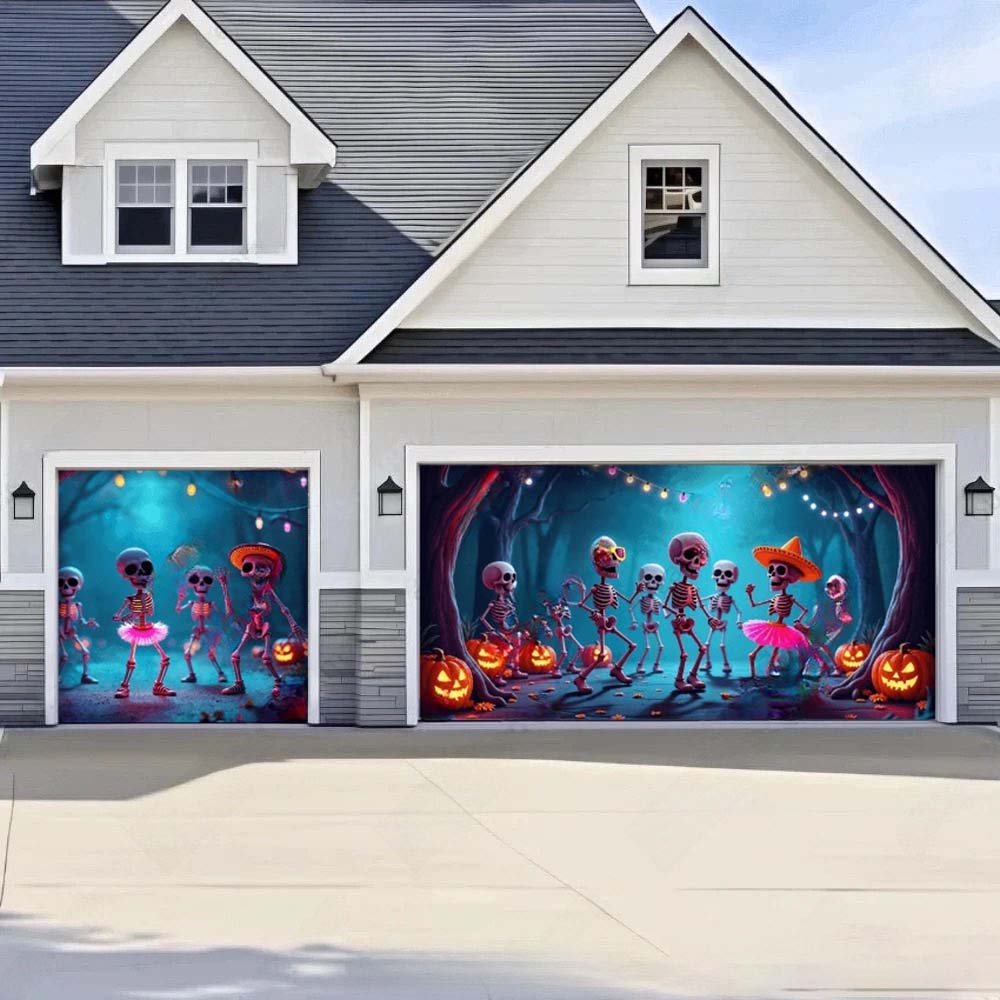Boogie Bones Halloween Garage Door Covers D463