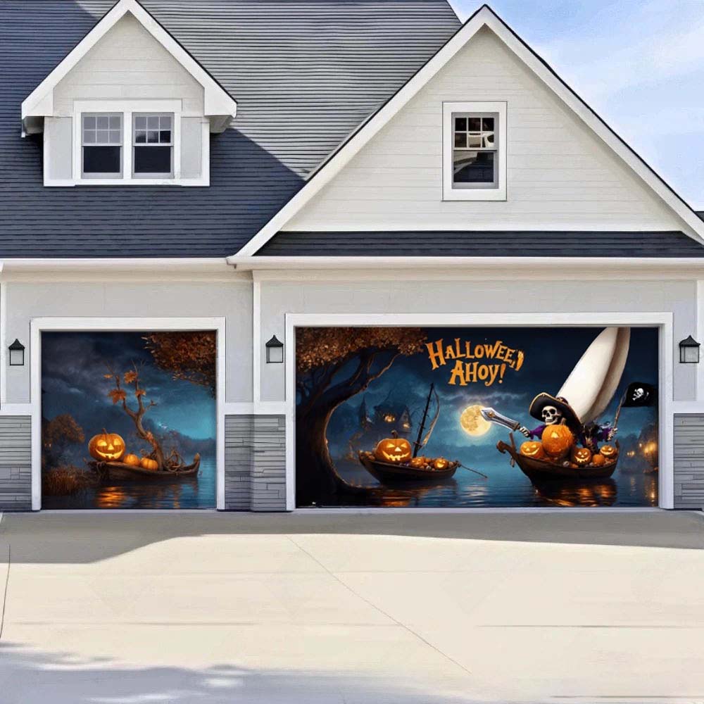 Pumpkin Pirates Halloween Garage Door Covers D466