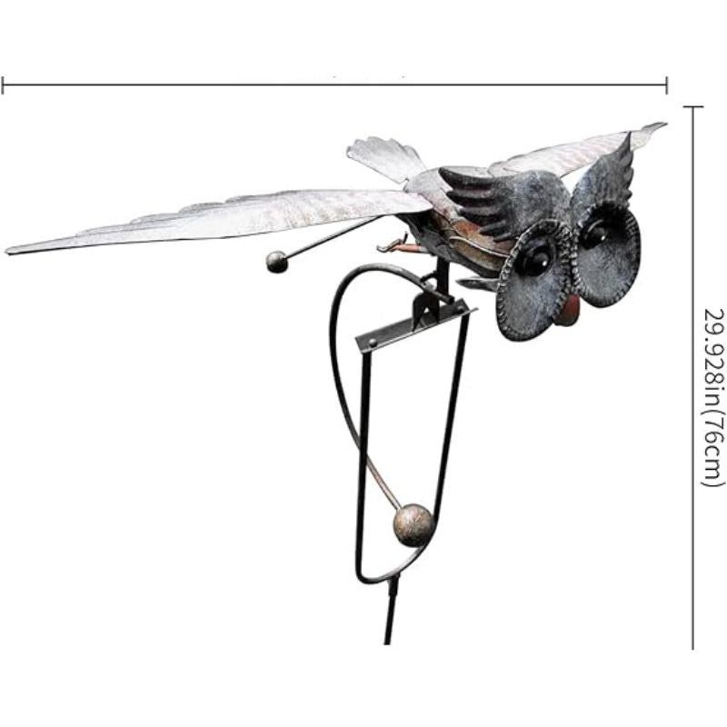 Flying Owl Garden Stake