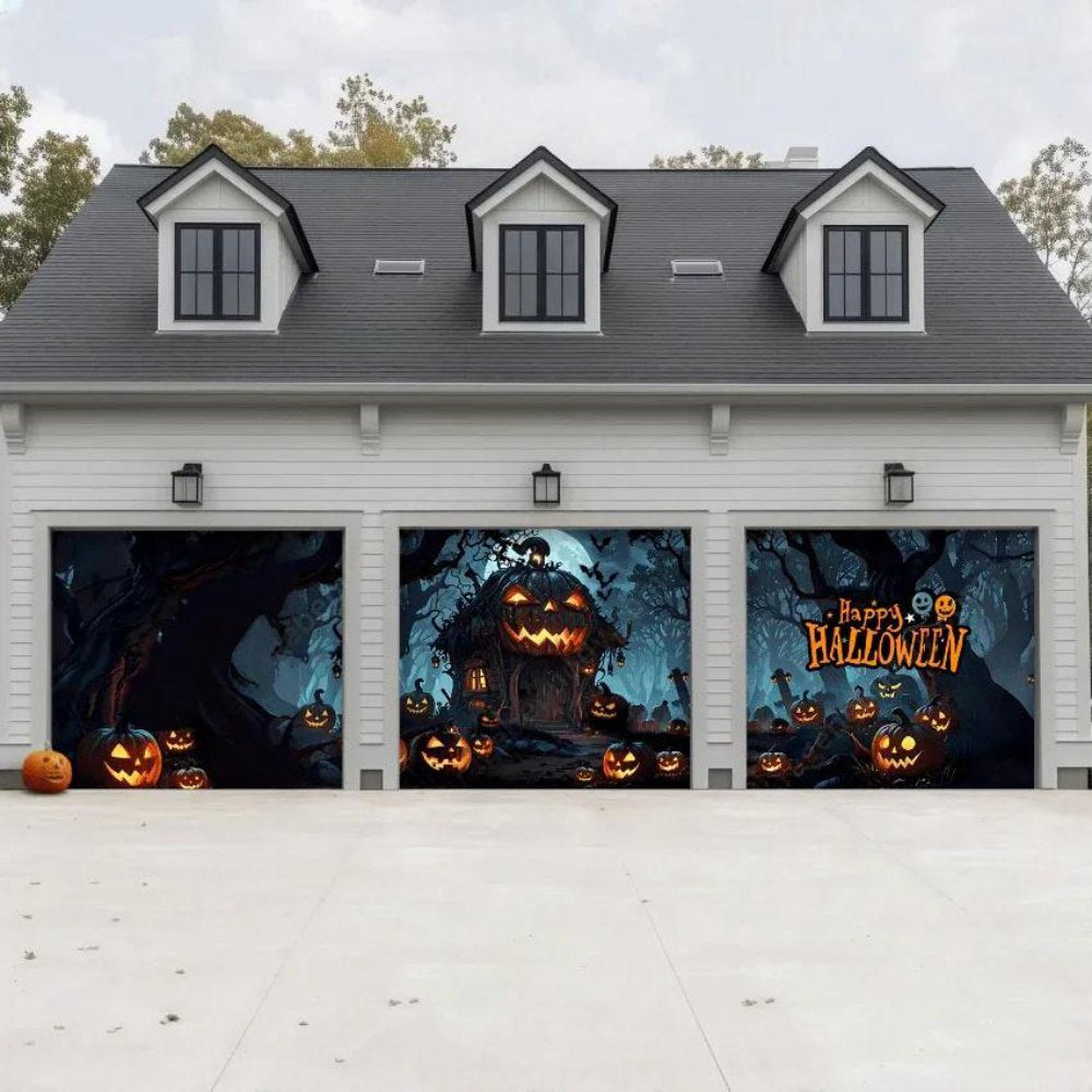 Pumpkin House Halloween Garage Door Covers HC002