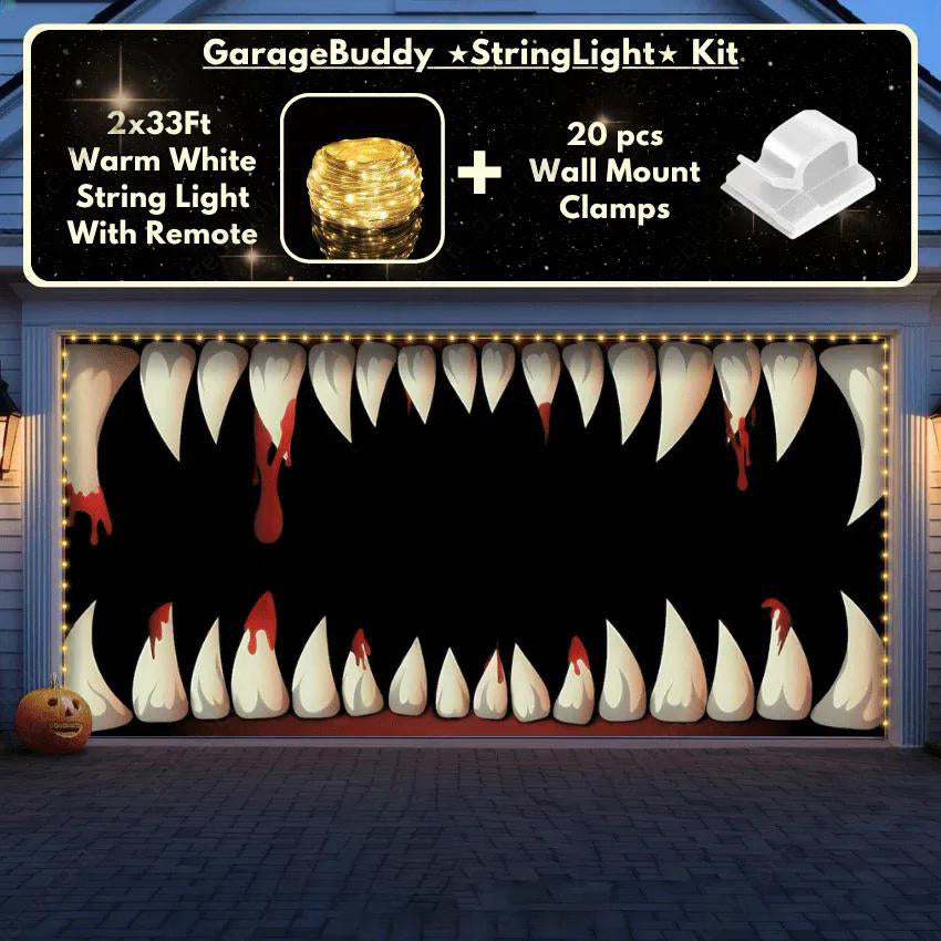 Monster Teeth Halloween Garage Door Covers HC003