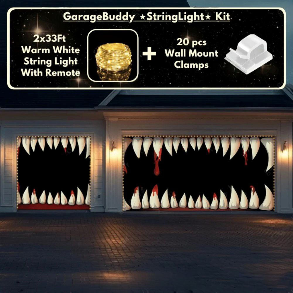 Monster Teeth Halloween Garage Door Covers HC003