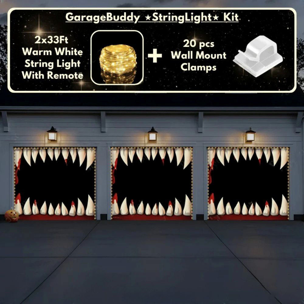 Monster Teeth Halloween Garage Door Covers HC003