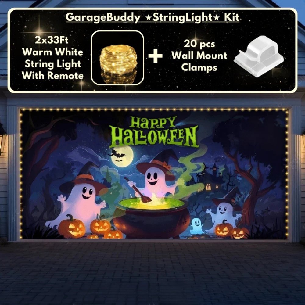 Cute Ghosts Halloween Garage Door Covers HC013