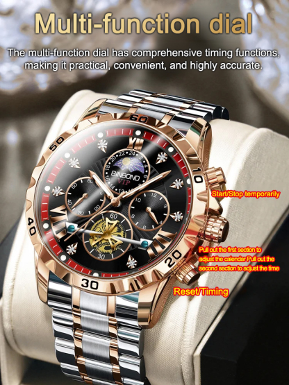 ⌚🌍A must-have luxury watch for successful men, with global auto time adjustment.