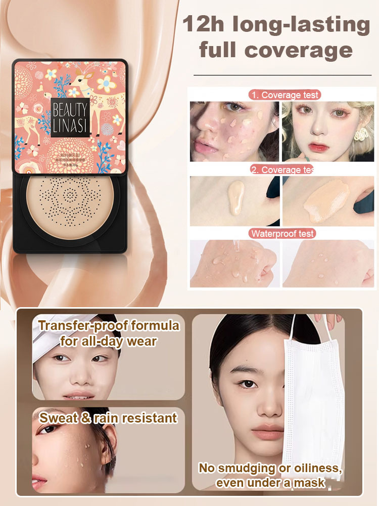 【As seen on celebrities!】🏆Pink Deer Mushroom Cushion BB Cream——🔥Only 100 units—sale closes once sold out. Act fast!