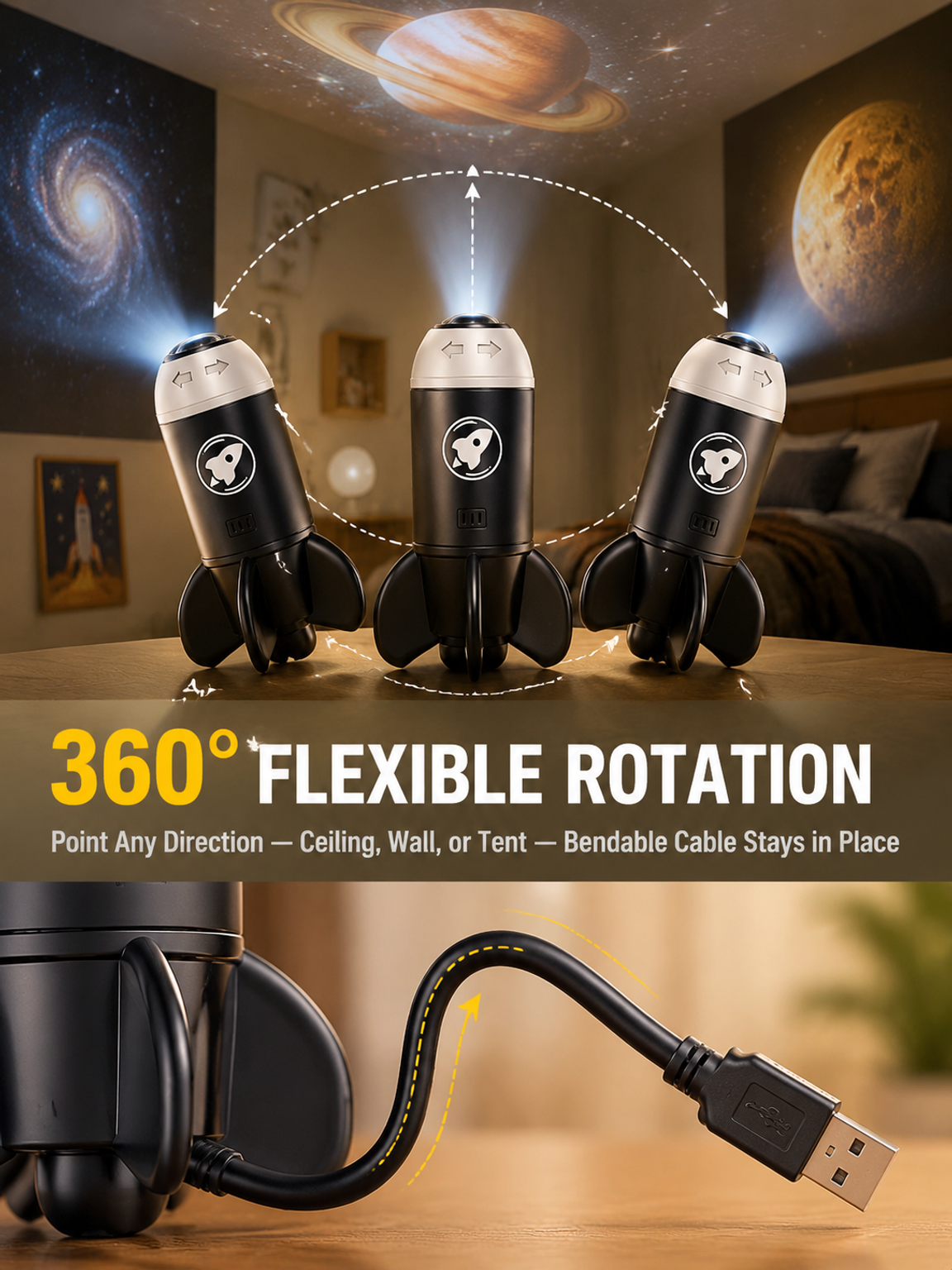 5D Holographic Dinosaur & Galaxy Projector: Powered by Las Vegas Sphere Tech, Turns Your Room & Car Into a Jurassic World in 1s!