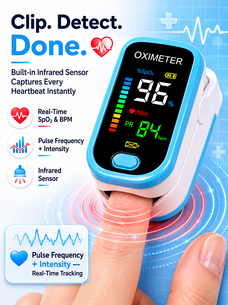 [3-Second Quick Test] Medical-Grade Non-Invasive Monitor | No More Pricks! Tracks 4 Core Health Vitals in 3 Secs