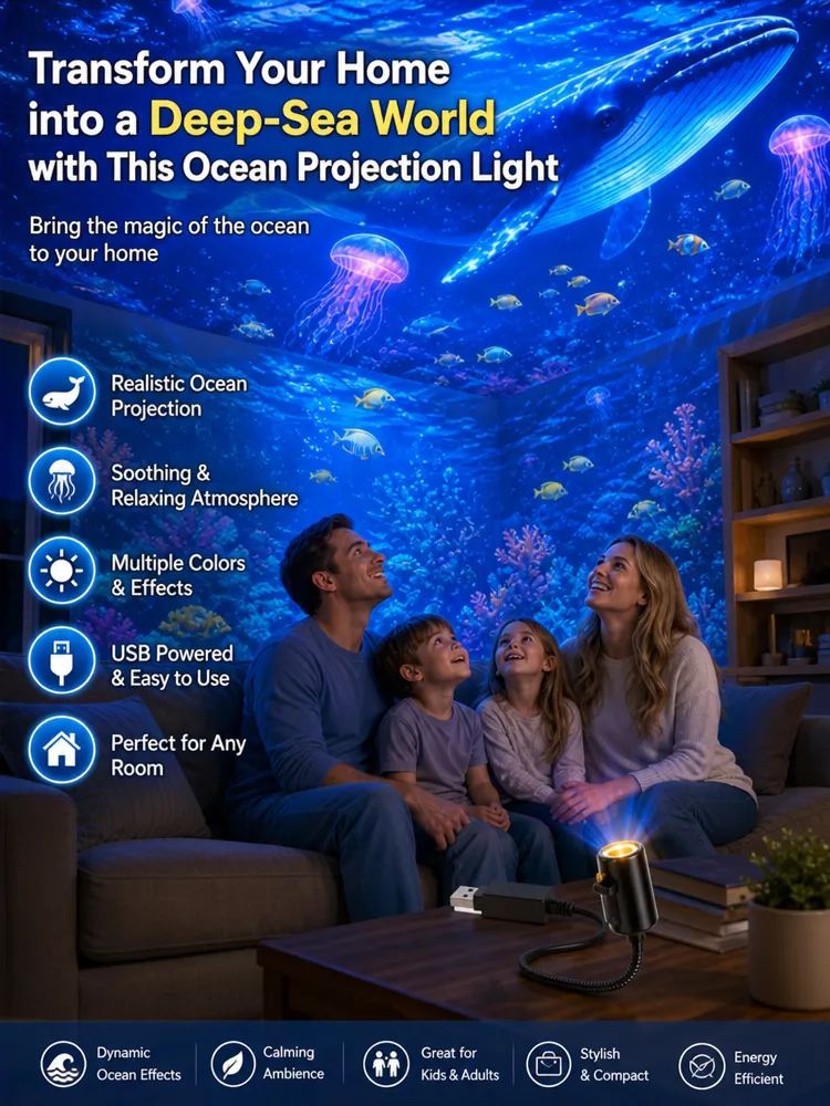 Comauo Ocean & Galaxy Projector: Ultra-HD Sphere Tech, Turns Your Room & Car Into an Aquarium in 1s.