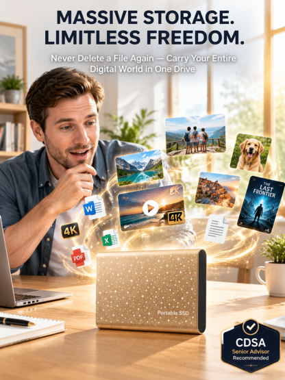 [Silicon Valley Gold Award] 128TB Ultra-Fast Portable SSD - 5000MB/s Extreme Speed | Aerospace Aluminum Shell