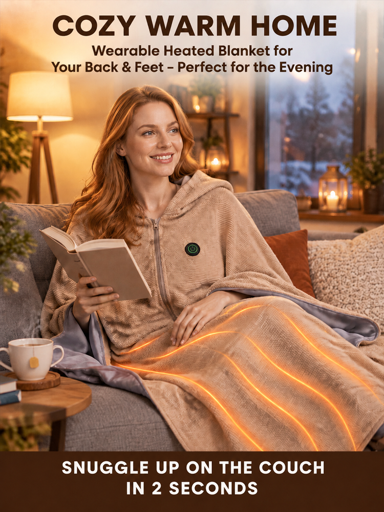 [German Quality] Next-Gen Graphene 3-Second Fast-Heat Cashmere Shawl Blanket | Your Portable Heater & Outdoor Essential