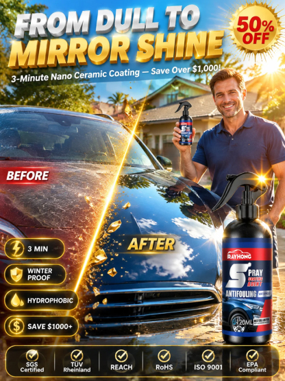 ShieldGuard™ German Nano Mirror Coating Spray | Spray & Wipe to Like-New – Showroom Mirror Shine, Zero Buffing!
