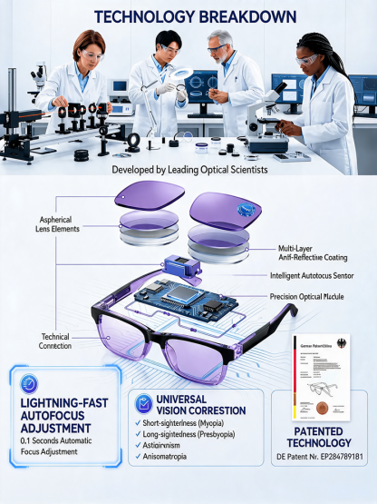 🇩🇪 German Smart AI Auto-Focus Glasses (-1.0D to +10.0D)