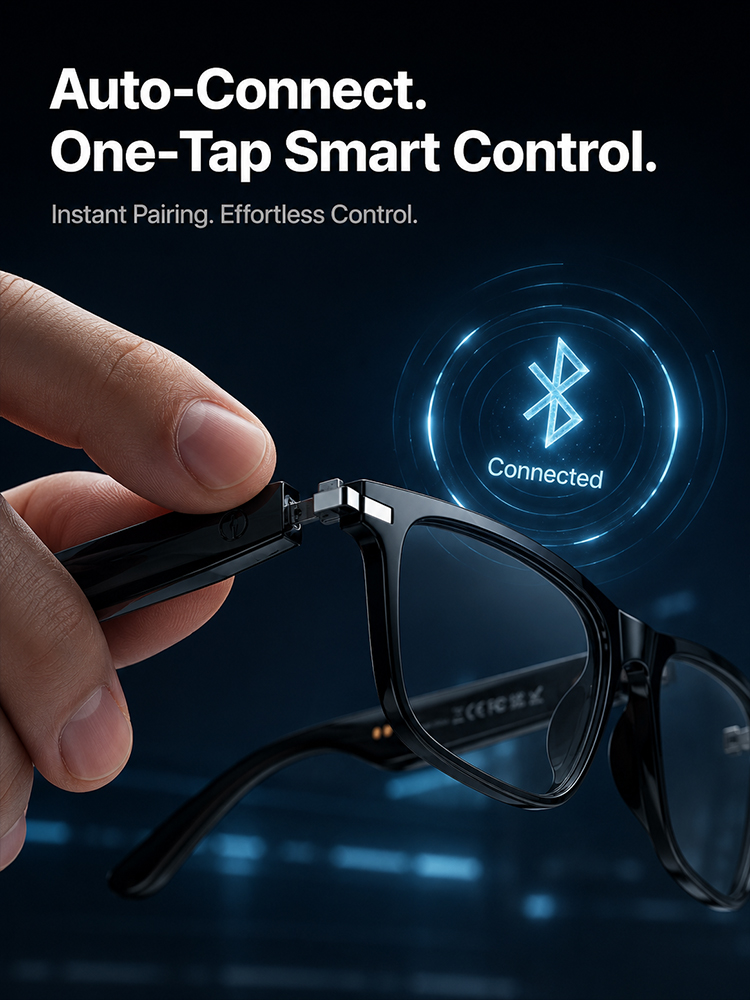 👓 Smart Auto-Focus & Tint Glasses: AI Translation, AR Nav & Carbon Fiber 4K Camera