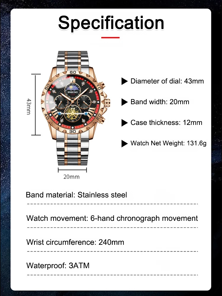 ⌚🌍A must-have luxury watch for successful men, with global auto time adjustment.