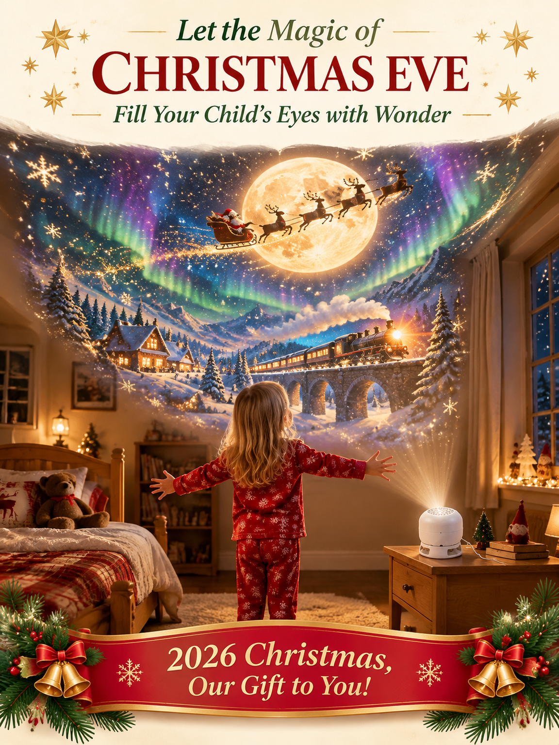 ElumiLand™ 4K 5D Hologram Globe: Christmas Village to Deep-Sea Wonderland in 1 Second.