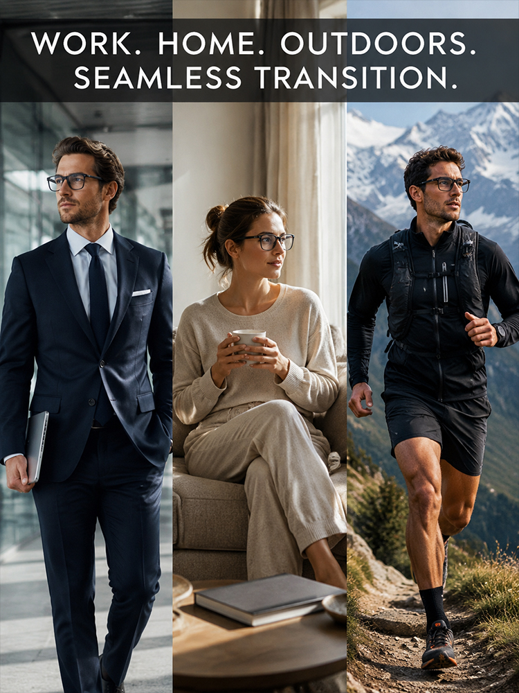 👓 Smart Auto-Focus & Tint Glasses: AI Translation, AR Nav & Carbon Fiber 4K Camera