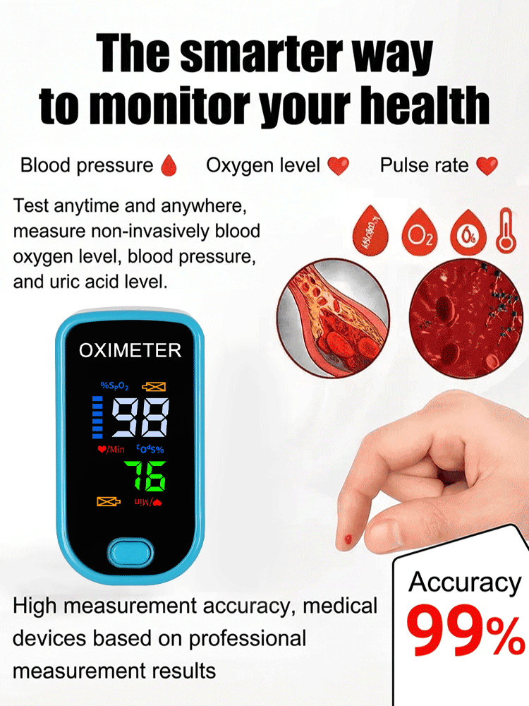 [3-Second Quick Test] Medical-Grade Non-Invasive Monitor | No More Pricks! Tracks 4 Core Health Vitals in 3 Secs