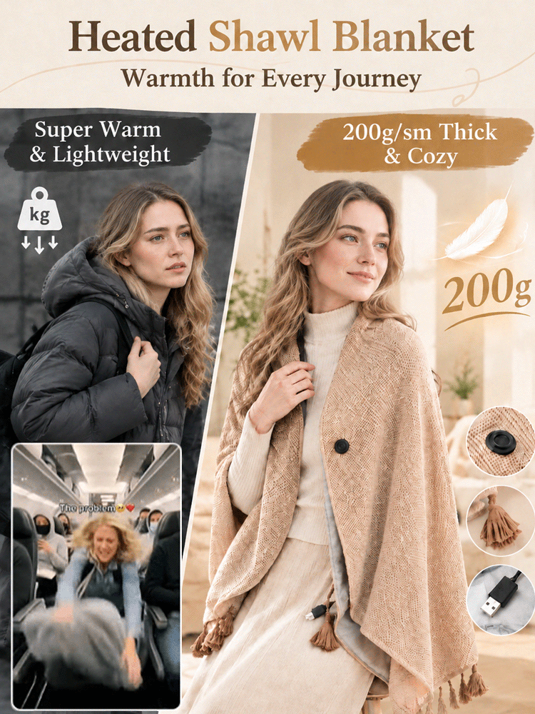 CozyKind™ Next-Gen 3-Sec Heated Graphene Cashmere Wrap | Your Wearable Heater, Perfect for Outdoors