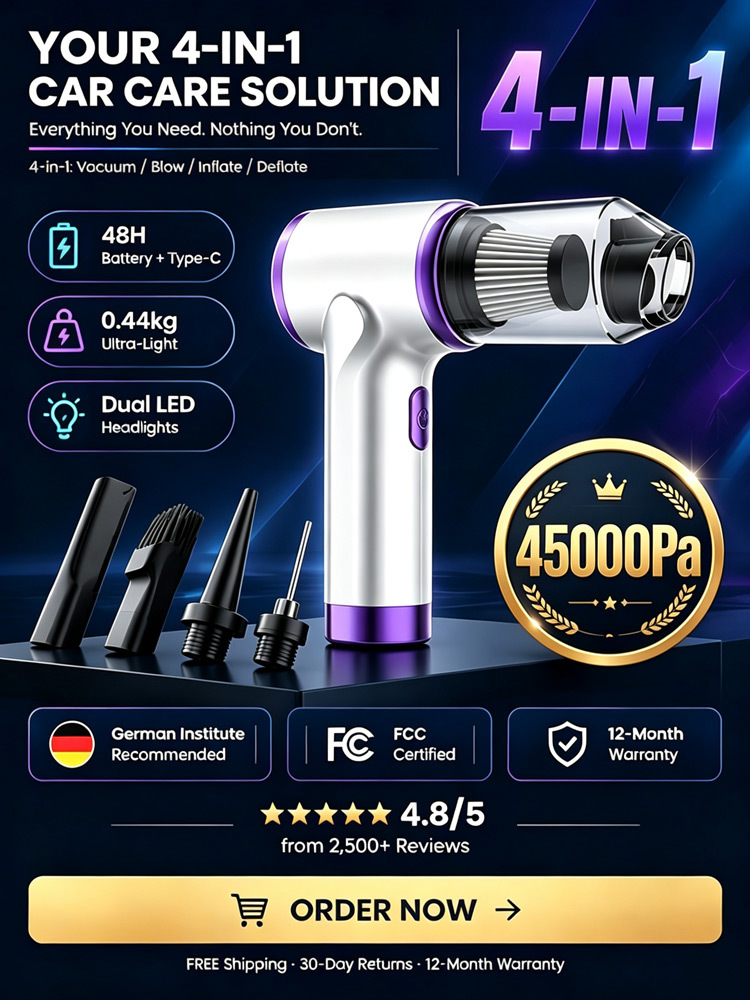 German Tech 4 in 1 Vacuum | The Ultimate 45000PA Luxury Dupe