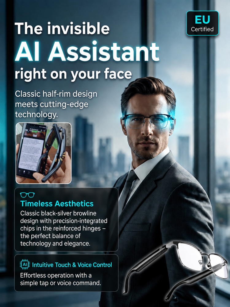 Smart Color Changing Touch and Voice Control AI Glasses