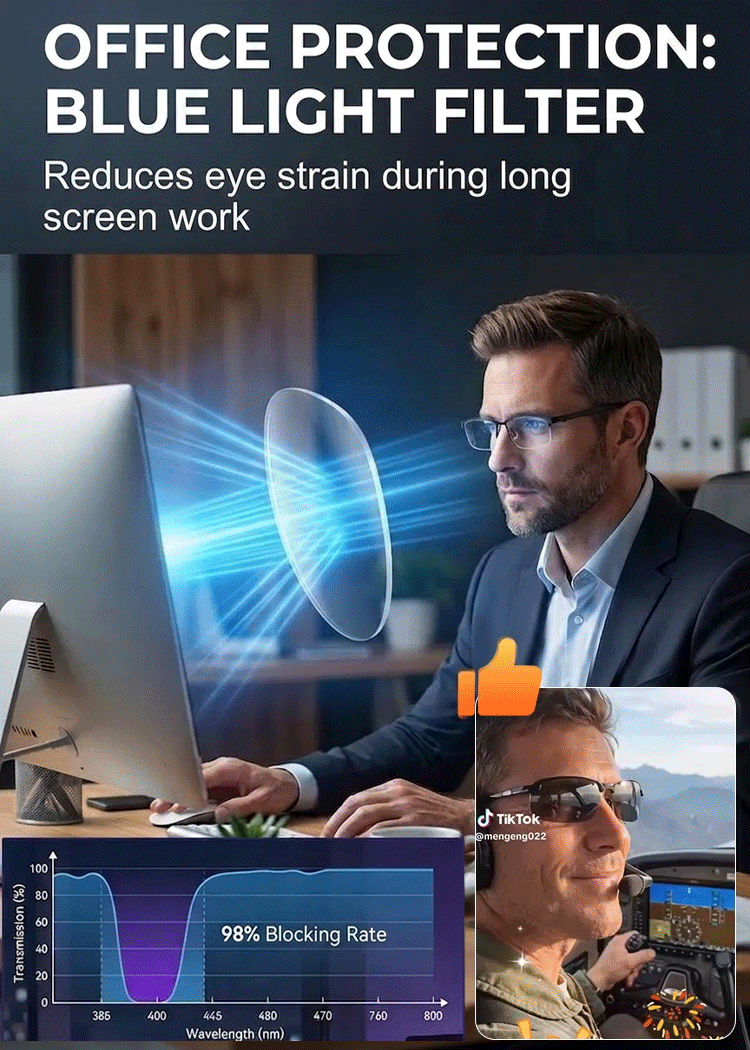 【Instant Transformation into a Stylish Man】Smart Zoom, Photochromic, Ultra-Light Glasses