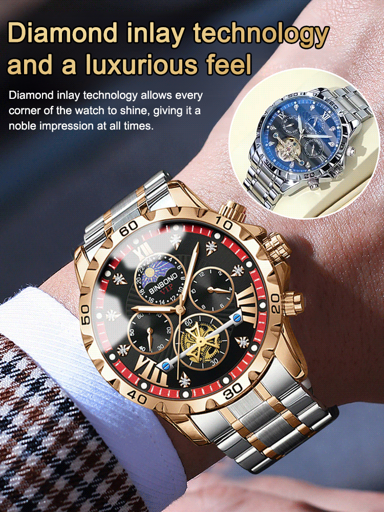 ⌚🌍A must-have luxury watch for successful men, with global auto time adjustment.