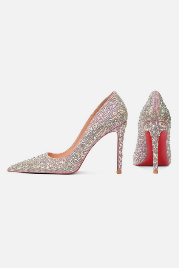 Heels for Women Stiletto Closed Pointed Toe Backless Dress Shoes High Heels