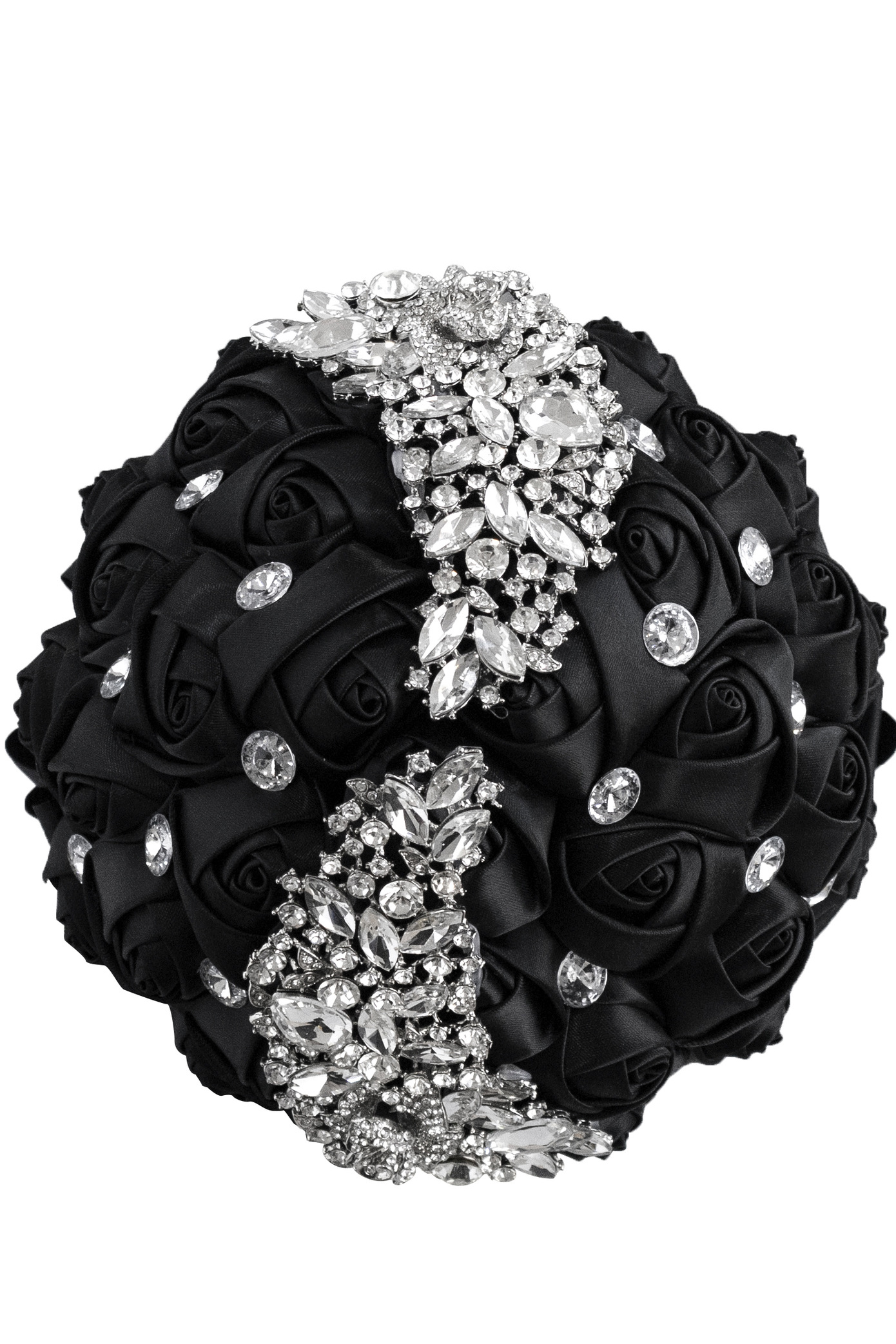 Handmade Rhinestone Bridal Bouquet Crystal Wedding Round Tossing Bouquet