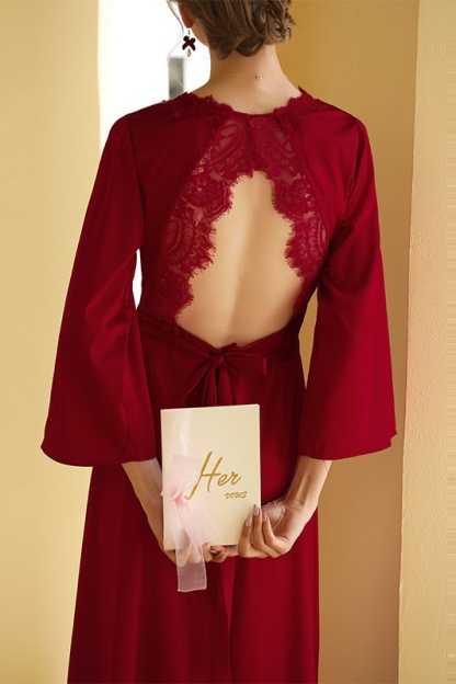 Bridal Pajama Robe White V Neck Lace Robes Gown