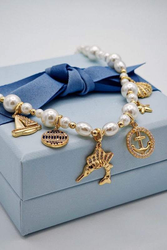 Bride Necklace Choker Earrings Ocean Imitation Pear For Weeding