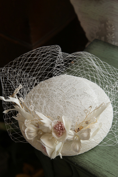 Hat Fascinator Headband 3D Floral Top Hat for Derby Tea Party