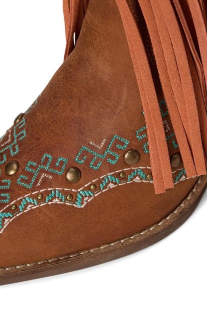 Women's Western Cowboy Boots Mid Calf Shoes with Tassels Decor