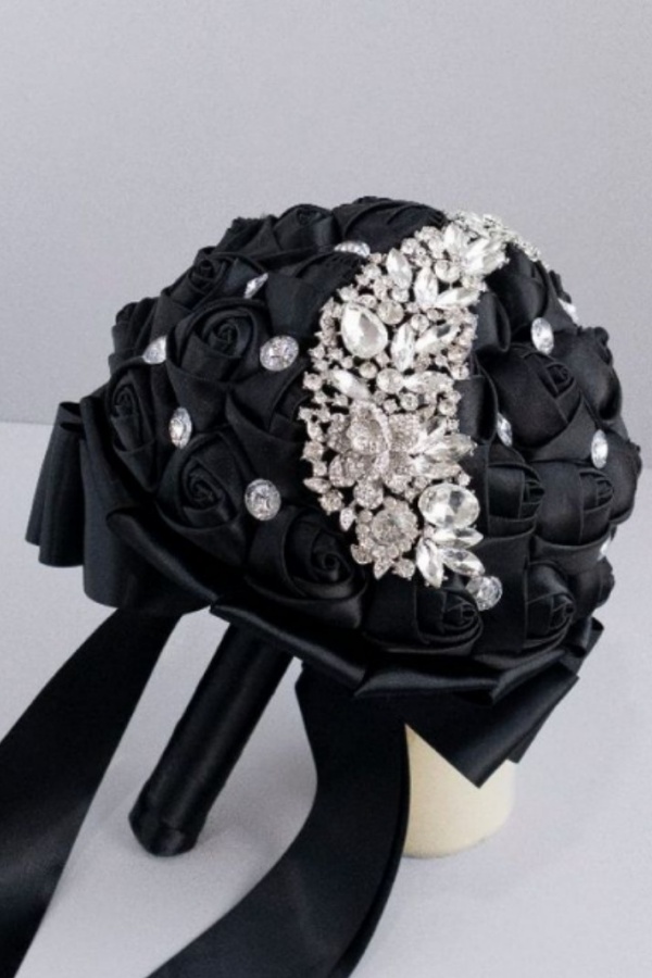 Handmade Rhinestone Bridal Bouquet Crystal Wedding Round Tossing Bouquet