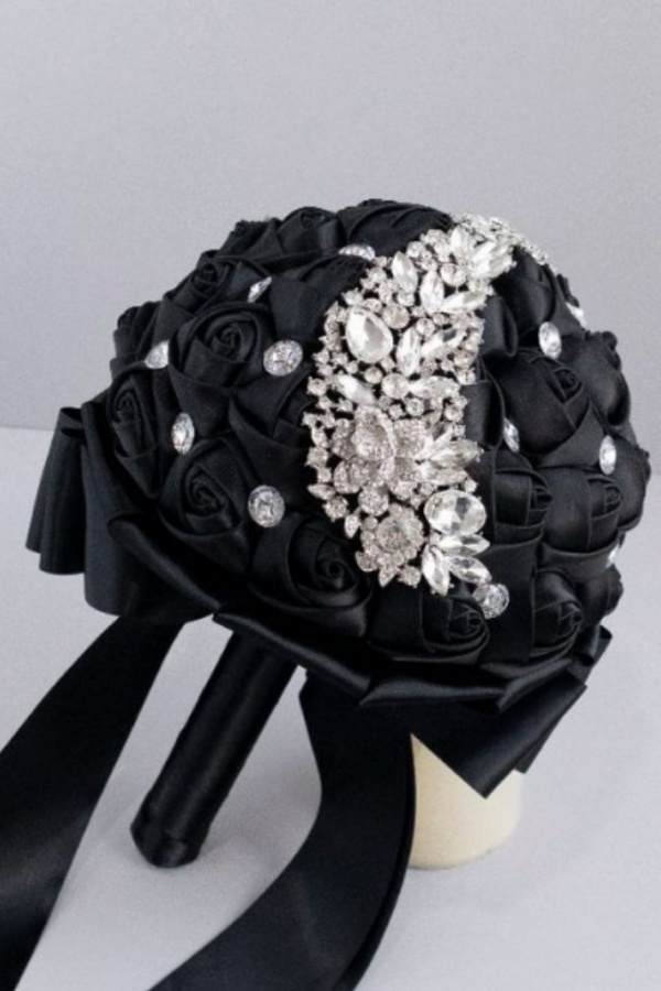 Handmade Rhinestone Bridal Bouquet Crystal Wedding Round Tossing Bouquet