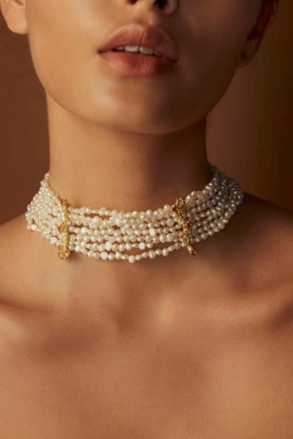 Bride Necklace Choker Earrings Imitation Pear For Weeding