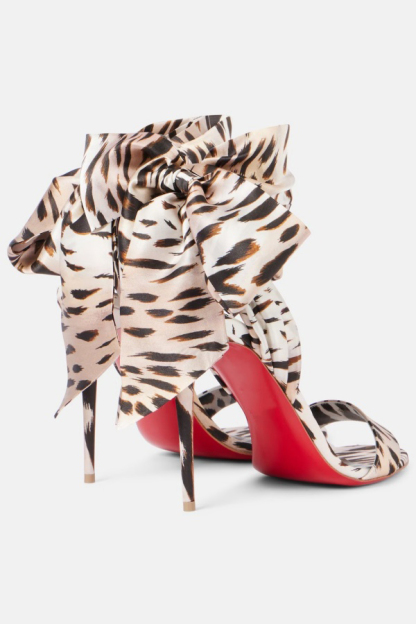 Women Strappy Bow Heels Double Bowknot Open Toe Kitten Heeled Sandals