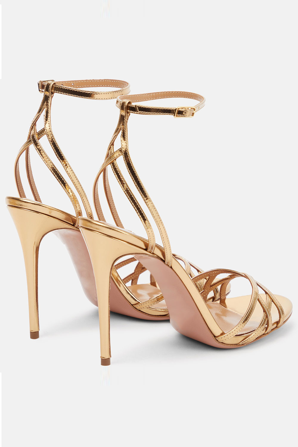 Women's High Heels Hollow Stiletto Pointed Toe PU Sandals Dinner Prom Wedding Shoes
