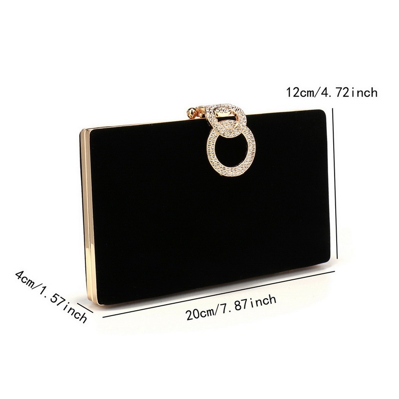 Luxury Metal Velvet Party Bag Shiny Chain Handbag