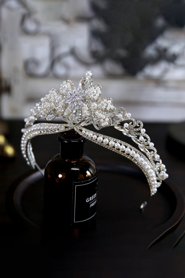 Silver Wedding Crystal Tiaras and Crowns for Women,