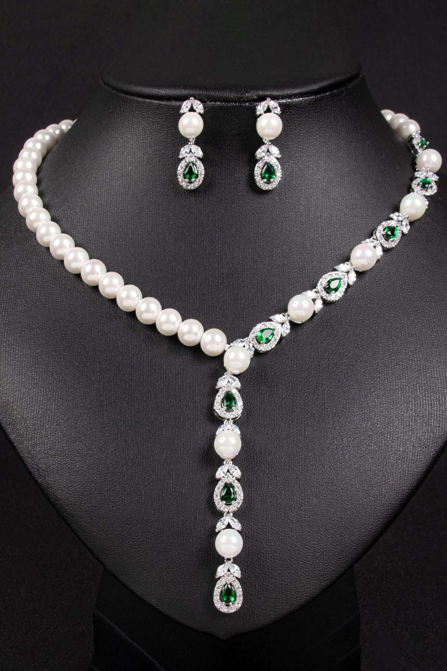 Bride Silver Bridal Necklace Earrings Set Wedding Jewelry Set Choker Necklace for Women (Set of 3)