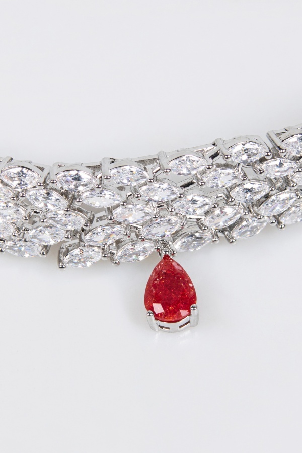 Bridal Necklace Earrings Simple Multilayer Necklace Bride Wedding Rhinestone Necklace  