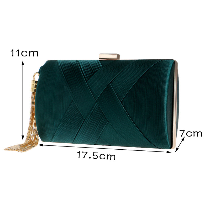 Satin Party Tassel Fringe Bag Shiny Chain Handbag